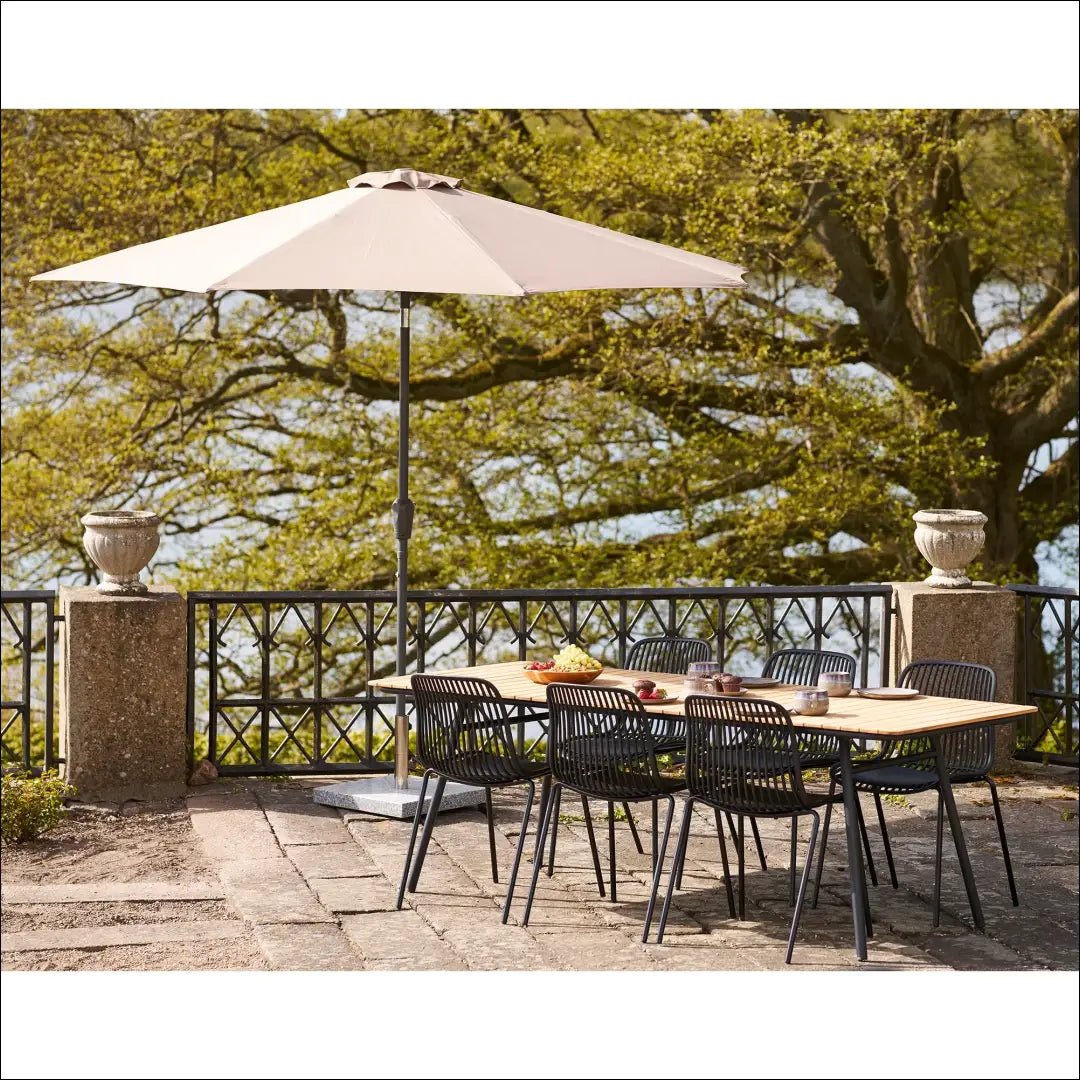 Valgomojo stalas tikmedžio stalviršis natūralios spalvos juodos kojelės 90x220x74 cm RD1186 - €714 Save 15%