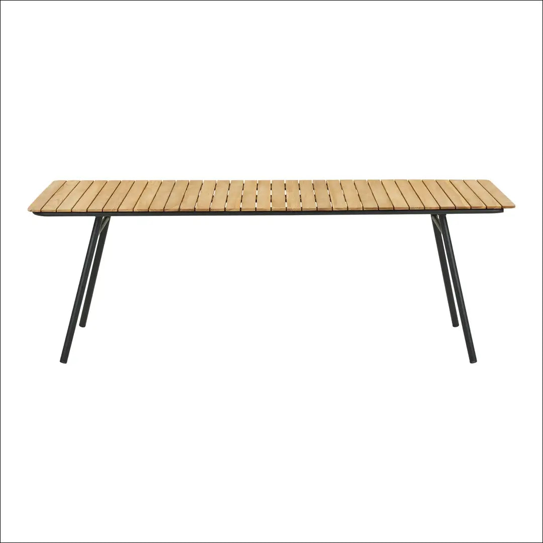 Valgomojo stalas tikmedžio stalviršis natūralios spalvos juodos kojelės 90x220x74 cm RD1186 - €714 Save 15% Dining