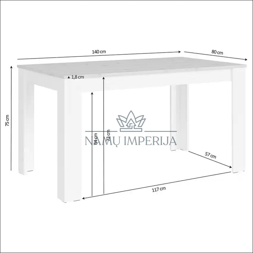 Valgomojo stalas VI1017 €25 Save 75% 25 50, __label:Pristatymas 1 2 d.d., color balta, ruda, material mediena to €50