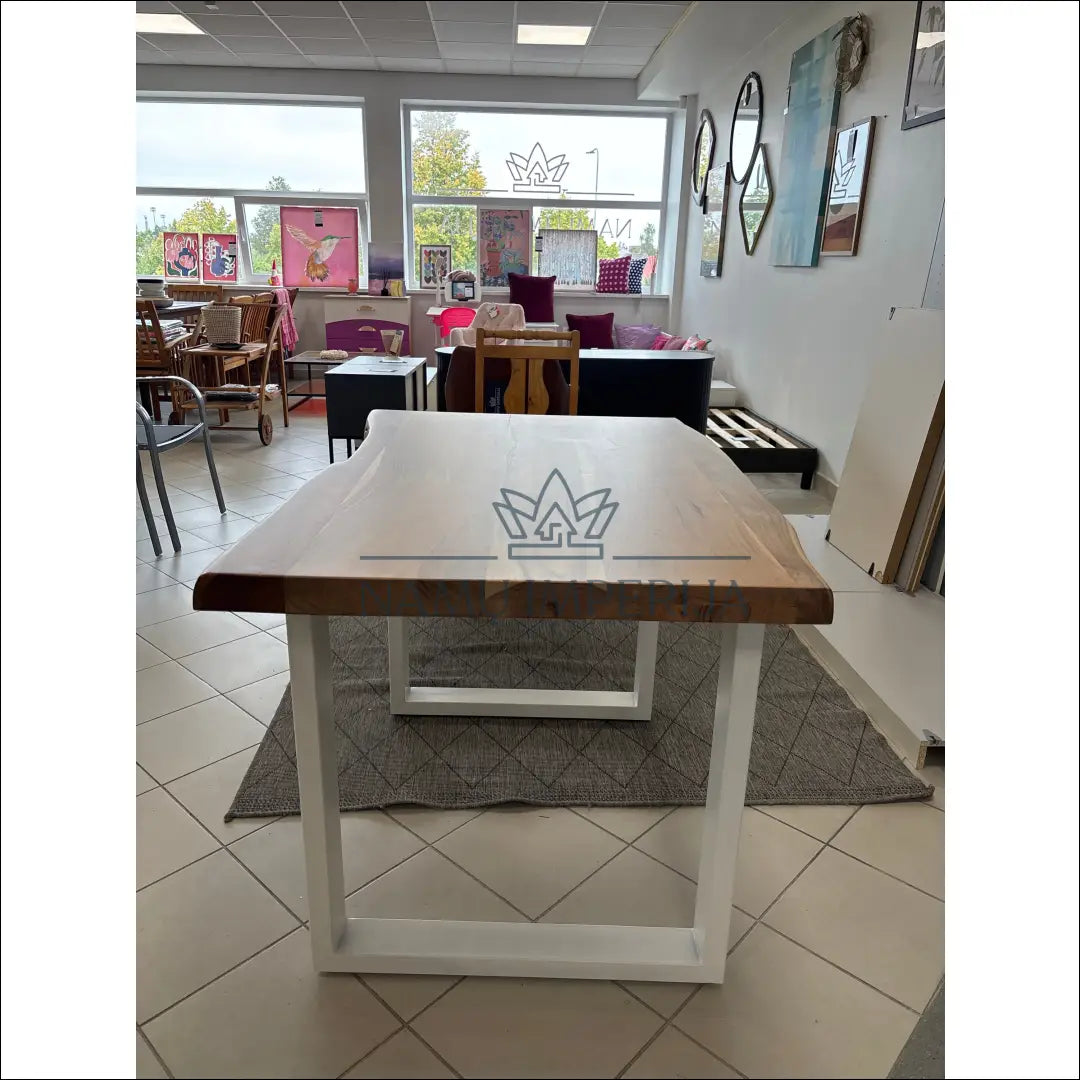Valgomojo stalas VI1018 €198 Save 55% 100 200, color balta, ruda, material medzio masyvas, metalas €100 to €200 Kitchen