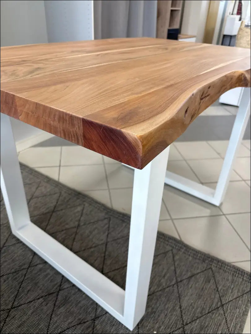 Valgomojo stalas VI1018 - €198 Save 55% 100-200, color-balta, color-ruda, material-medzio-masyvas, material-metalas