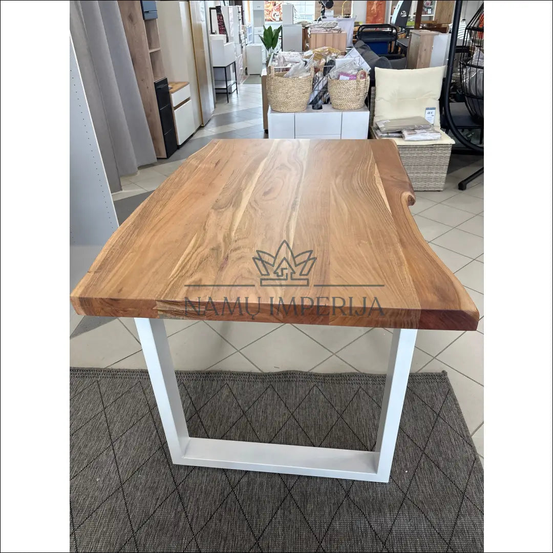 Valgomojo stalas VI1018 €198 Save 55% 100 200, color balta, ruda, material medzio masyvas, metalas €100 to €200 Kitchen