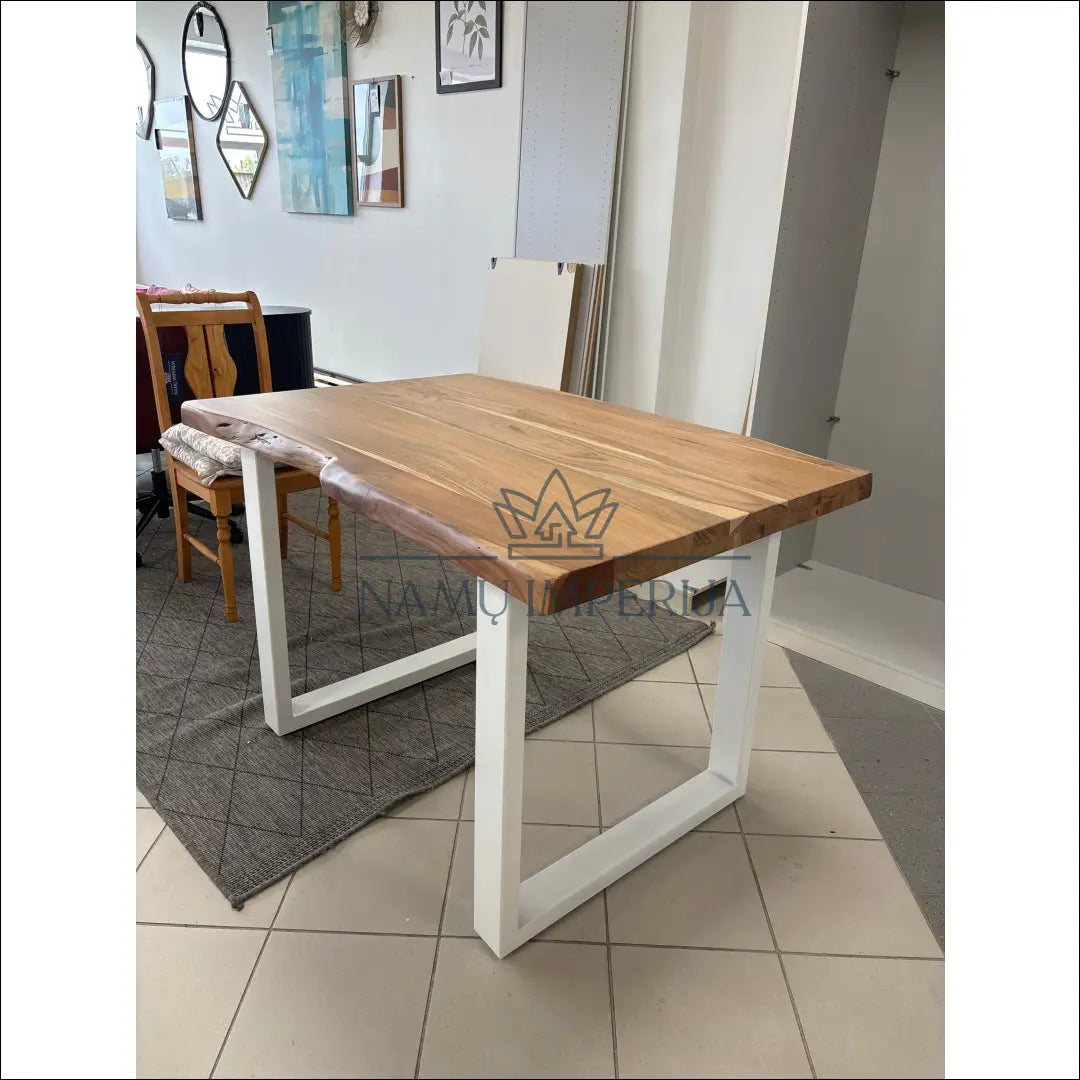 Valgomojo stalas VI1018 €198 Save 55% 100 200, color balta, ruda, material medzio masyvas, metalas €100 to €200 Kitchen