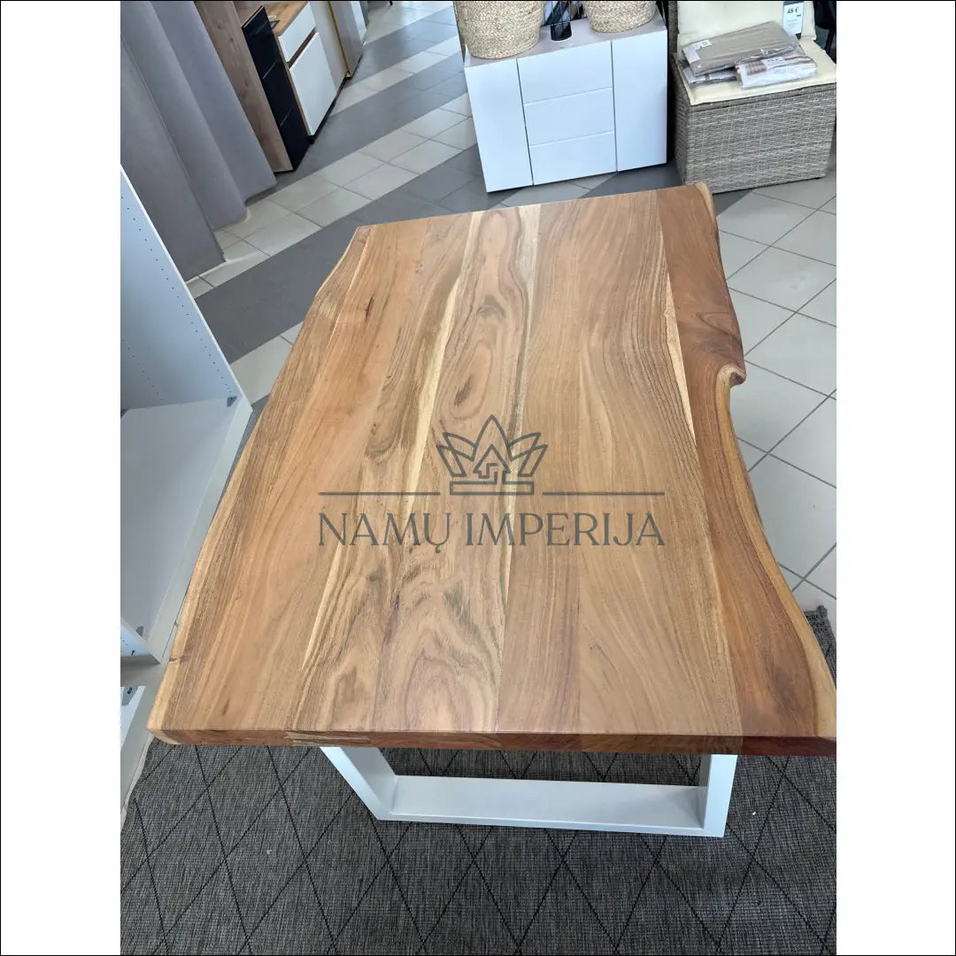 Valgomojo stalas VI1018 €198 Save 55% 100 200, color balta, ruda, material medzio masyvas, metalas €100 to €200 Kitchen