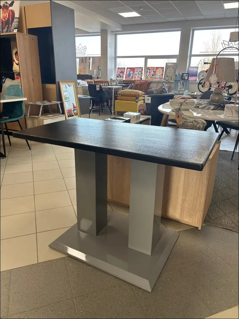 Valgomojo stalas VI1172 - €84 Save 50% 50-100, __label:Pristatymas 1-2 d.d., color-juoda, color-pilka, material-mediena