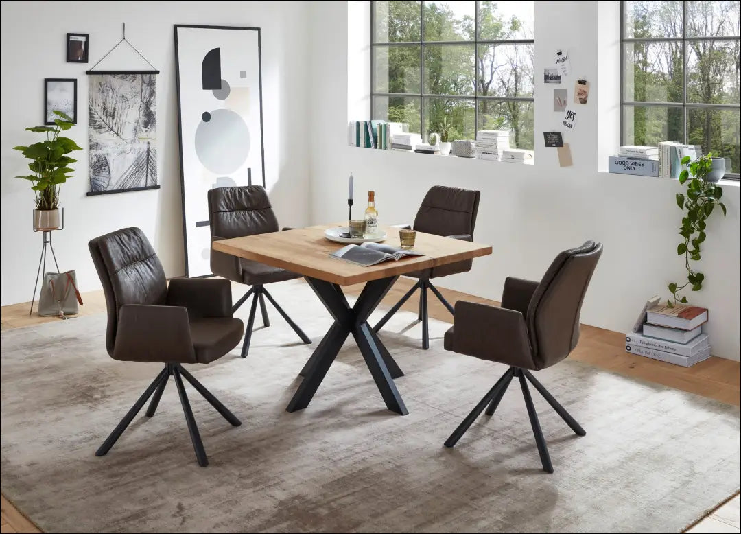 Valgomojo stalas VI1195 - €265 Save 50% __label:Pristatymas 1-2 d.d., color-juoda, color-ruda, material-medzio-masyvas,