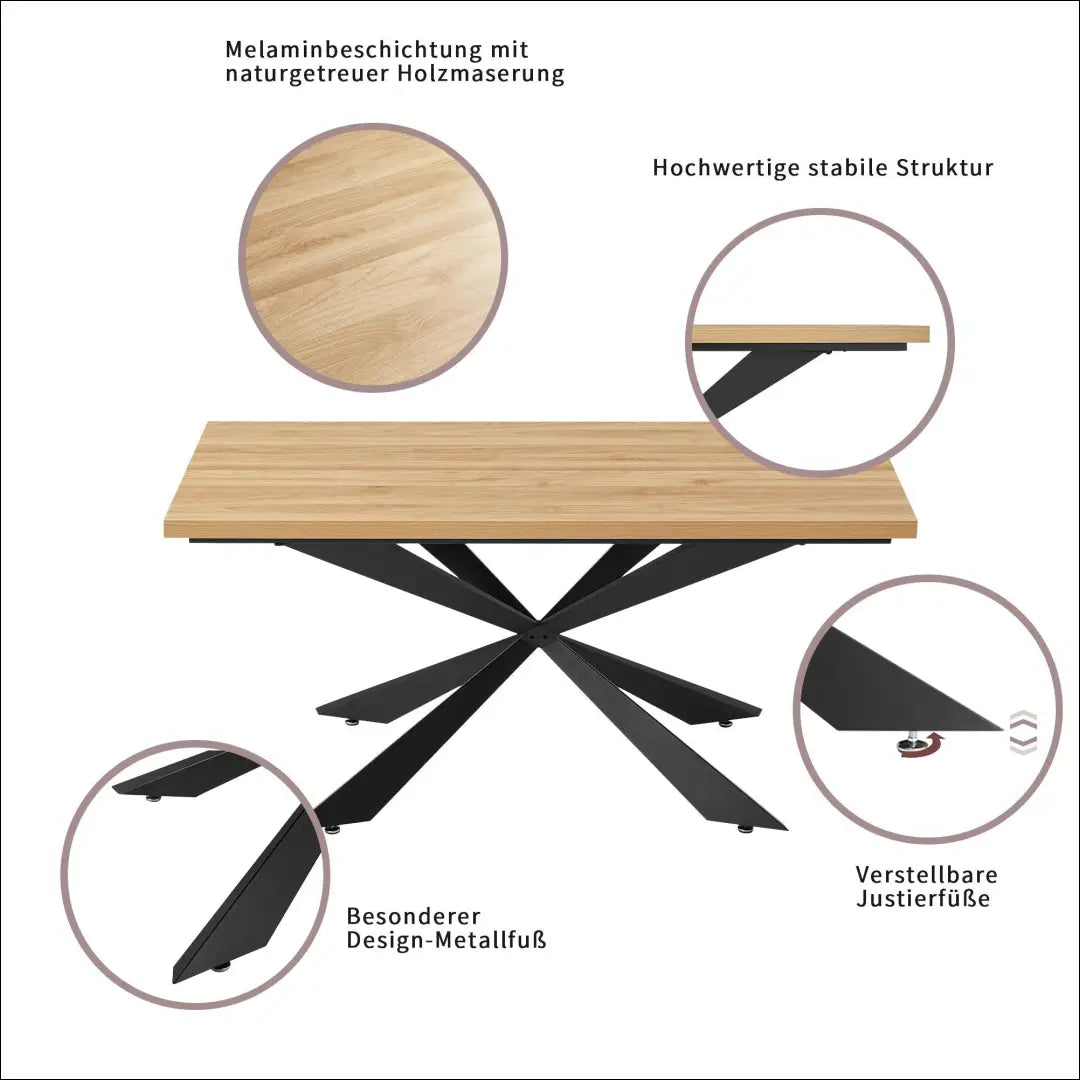 Valgomojo stalas VI1206 - €149 Save 50% 100-200, __label:Pristatymas 1-2 d.d., color-juoda, color-ruda,