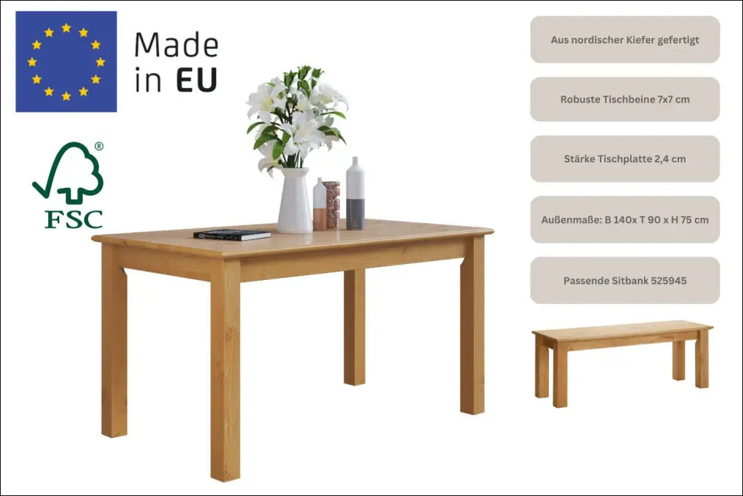 Valgomojo stalas VI1229 - €130 Save 50% 100-200, __label:Pristatymas 1-2 d.d., color-ruda, material-medzio-masyvas,