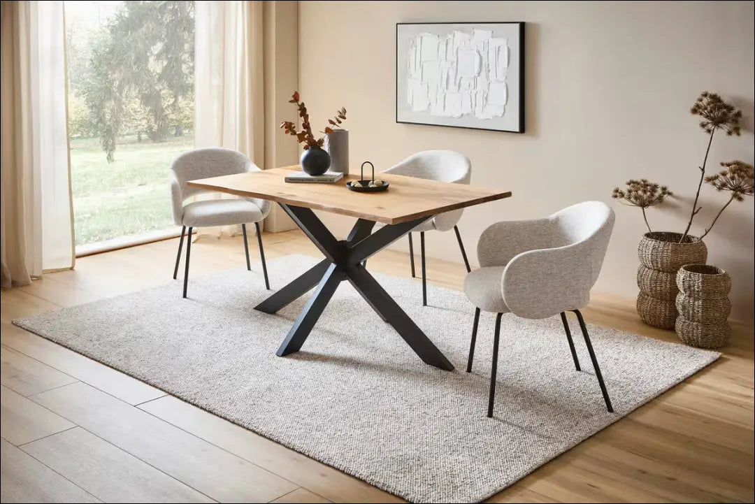 Valgomojo stalas VI1316 - €290 Save 50% __label:Pristatymas 1-2 d.d., color-juoda, color-ruda, material-medzio-masyvas,