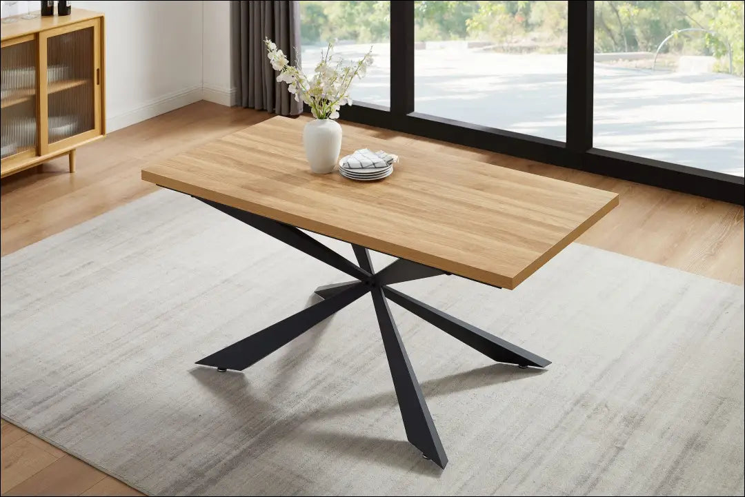 Valgomojo stalas VI1498 - €230 Save 50% __label:Pristatymas 1-2 d.d., color-juoda, color-ruda, material-mediena,