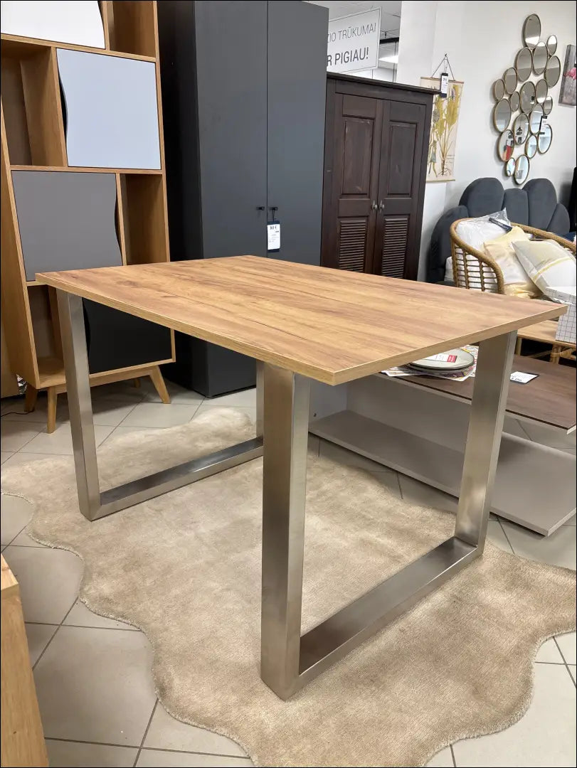 Valgomojo stalas VI1515 - €120 Save 50% 100-200, __label:Pristatymas 1-2 d.d., color-ruda, color-sidabrine,