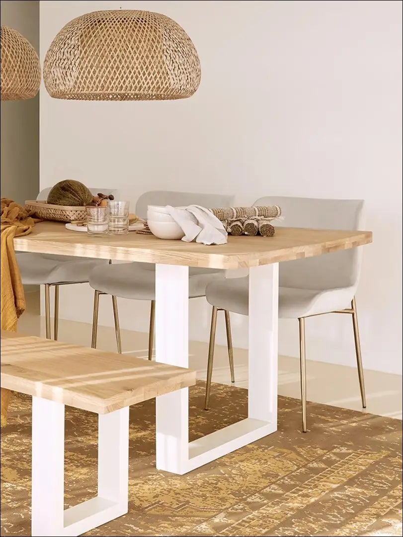 Valgomojo stalas VI238 - €270 Save 70% __label:Pristatymas 1-2 d.d., color-balta, color-ruda, material-medzio-masyvas,