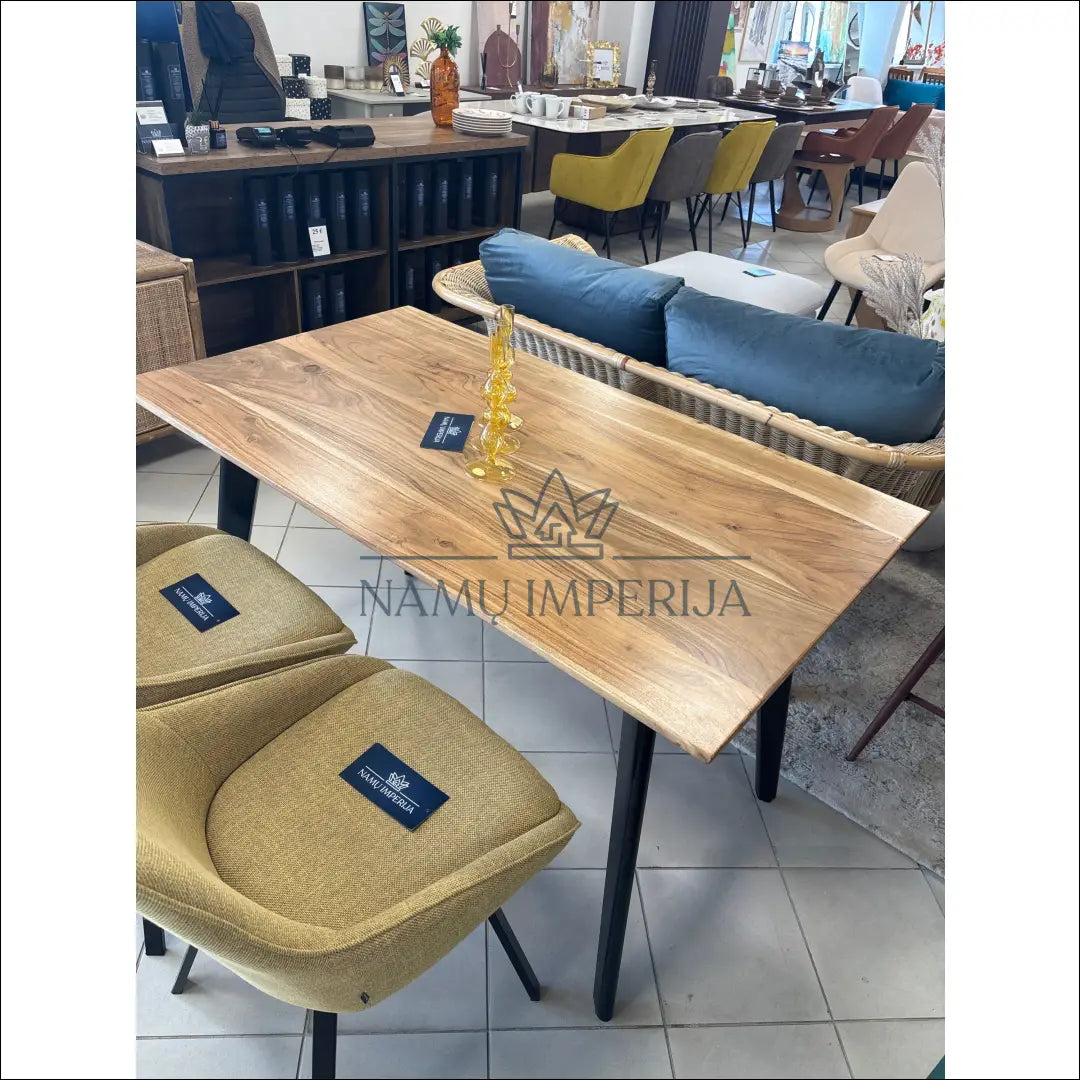 Valgomojo stalas VI927 - €309 Save 55% __label:Pristatymas 1-2 d.d., color-juoda, color-ruda, material-medzio-masyvas,