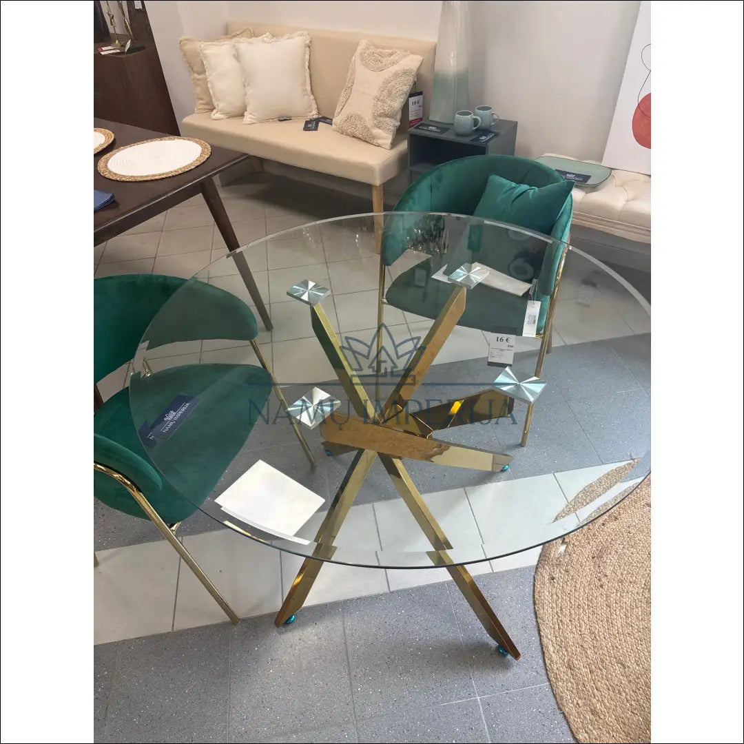 Valgomojo stalas VI962 - €108 Save 65% 100-200, __label:Pristatymas 1-2 d.d., color-auksine, material-metalas,