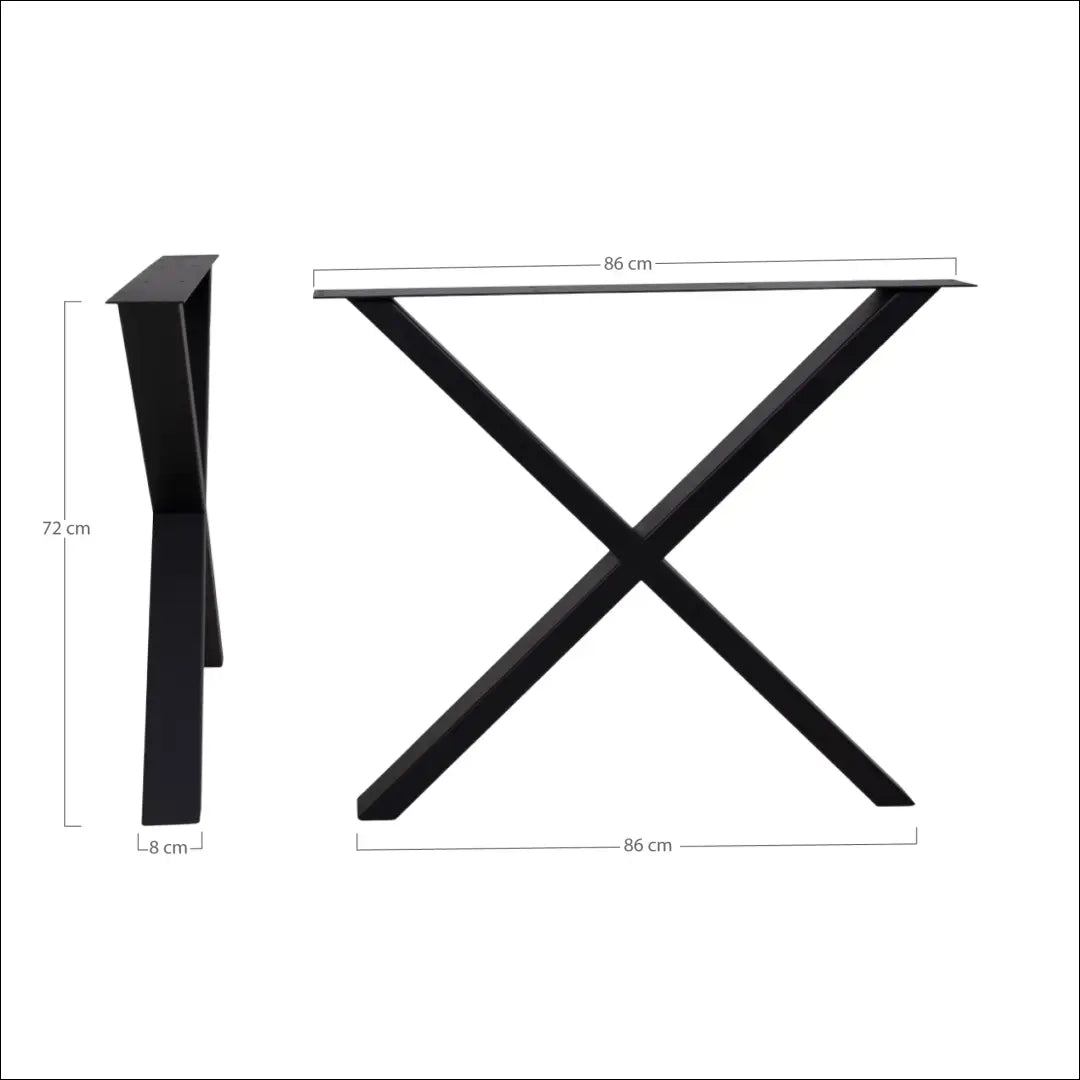 Valgomojo stalo kojos dažytos juodai milteliniu būdu dizainas X 8x86x70,8 cm RD462 - €162 Save 15% 100-200,