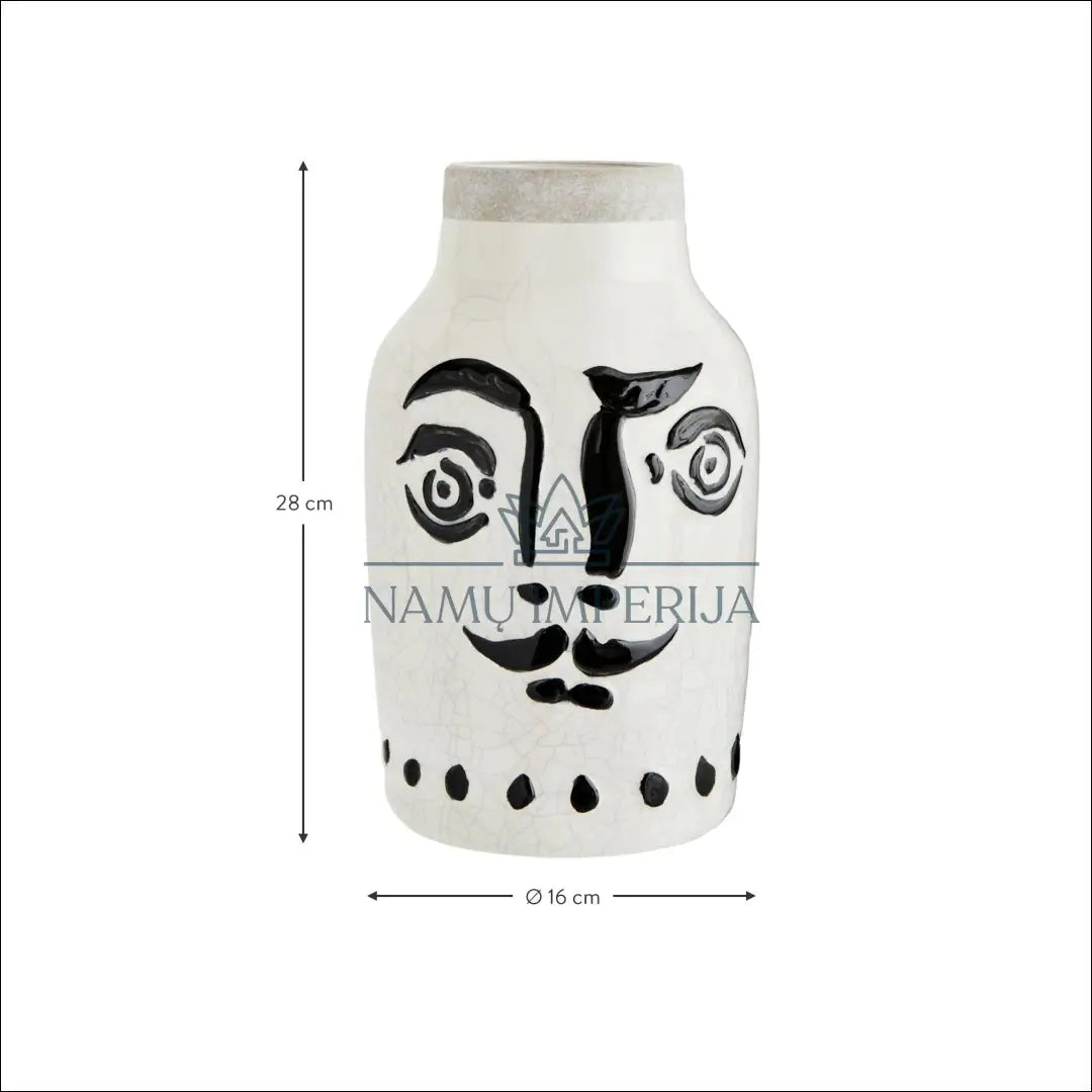 Vaza DI3278 - €21 Save 65% color-balta, color-juoda, interjeras, material-keramika, spec Balta | Namų imperija Fast