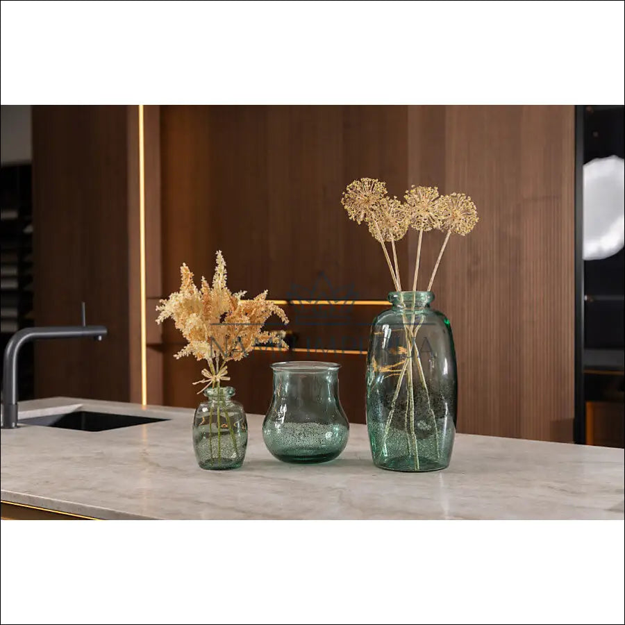 Vaza iš perdirbto stiklo DI9065 - €25 Save 50% 25-50, __label:Pristatymas 1-2 d.d., color-zalia, interjeras,