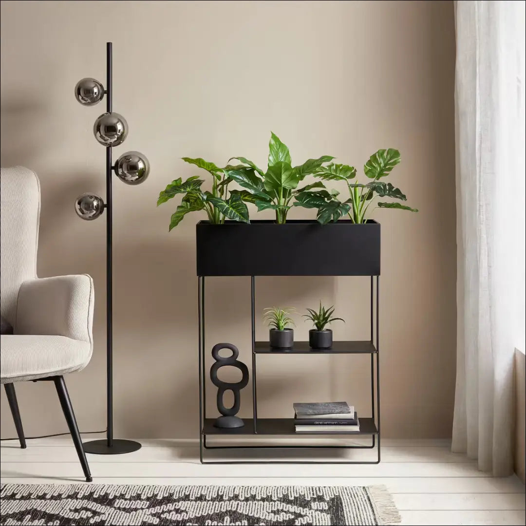 Vazonas DI12633 - €44 Save 50% 25-50, __label:Pristatymas 1-2 d.d., color-juoda, interjeras, material-metalas Planters