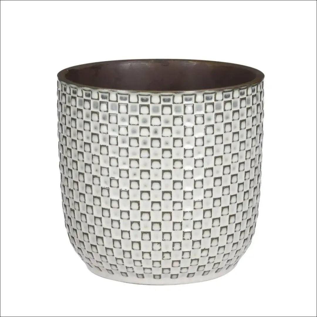 Vazonas DI8737 - €10 Save 55% __label:Pristatymas 1-2 d.d., color-kremas, color-pilka, interjeras, material-keramika