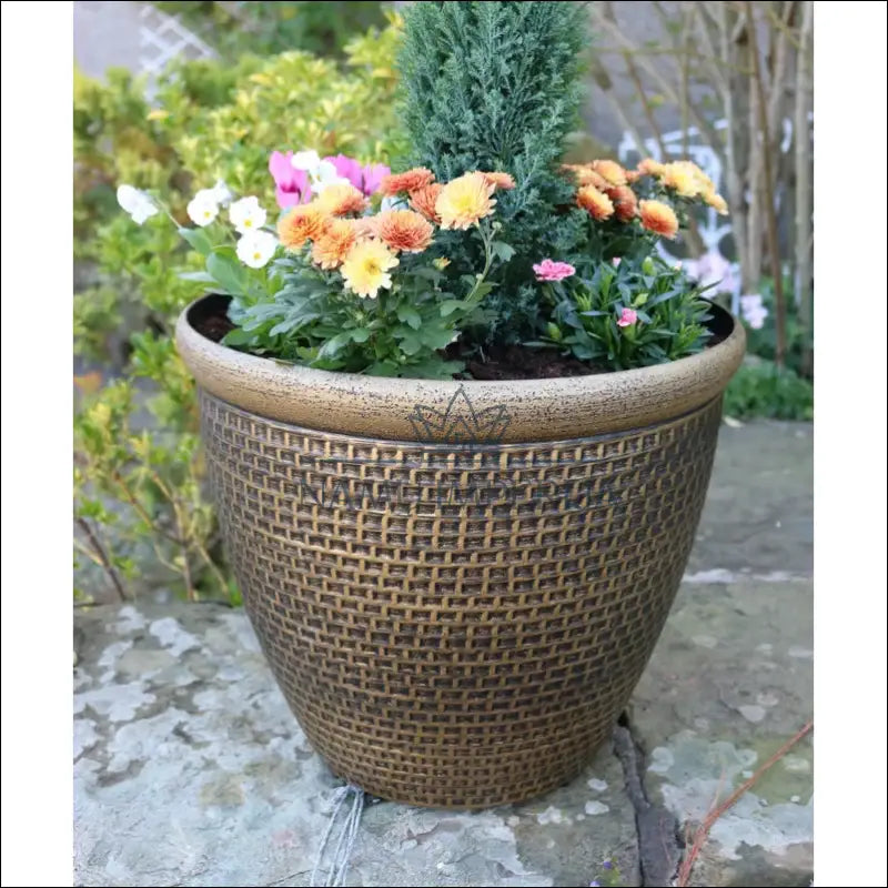 Vazonas iš perdirbto plastiko DI9069 - €12 Save 50% __label:Pristatymas 1-2 d.d., color-auksine, interjeras,