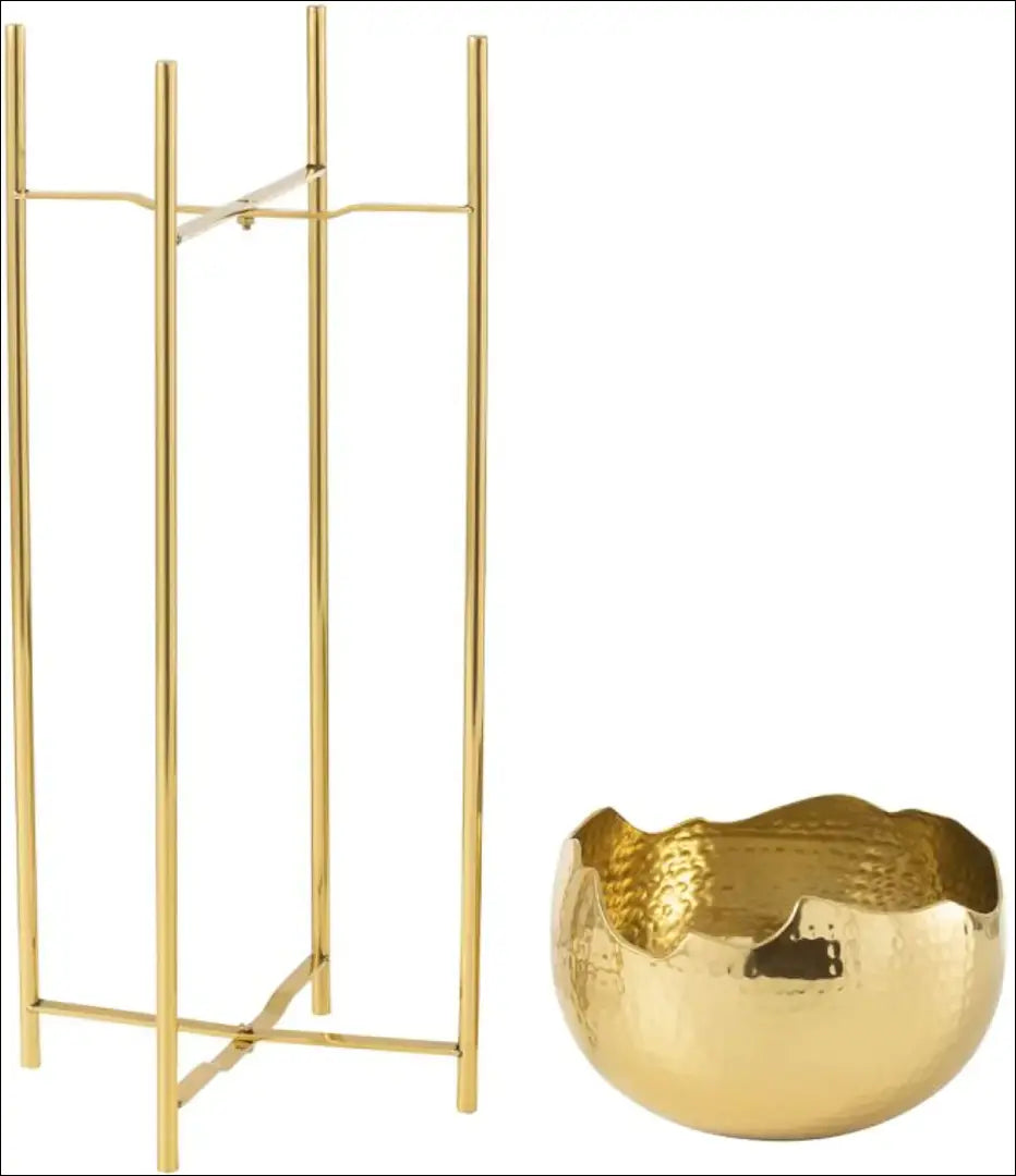 Vazonas su stovu DI10858 - €53 Save 50% 50-100, __label:Pristatymas 1-2 d.d., color-auksine, interjeras,