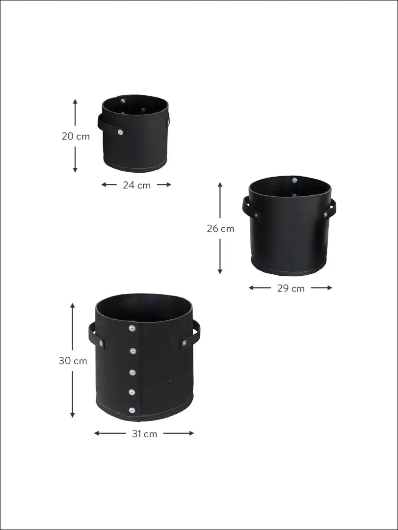 Vazonų komplektas (3vnt) DI5126 - €18 Save 70% __label:Pristatymas 1-2 d.d., color-juoda, color-ruda, interjeras,