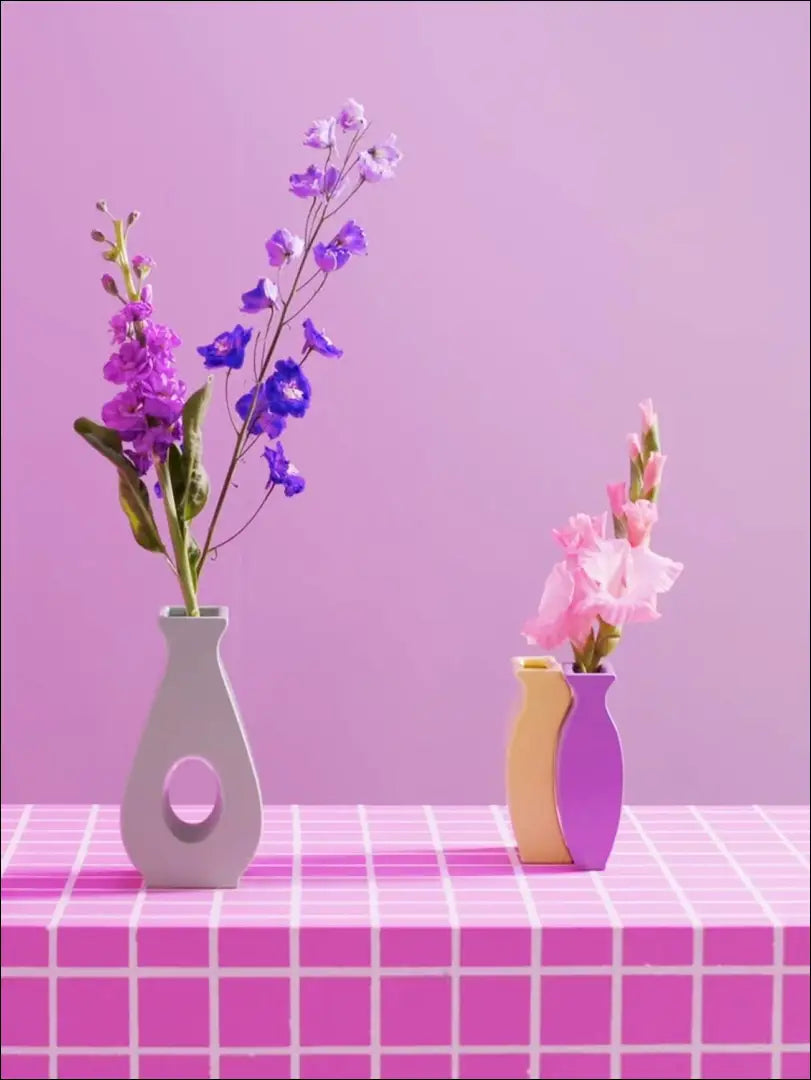 Vazų komplektas (2vnt) DI4208 - €9 Save 70% __label:Pristatymas 1-2 d.d., color-geltona, color-violetine, interjeras,