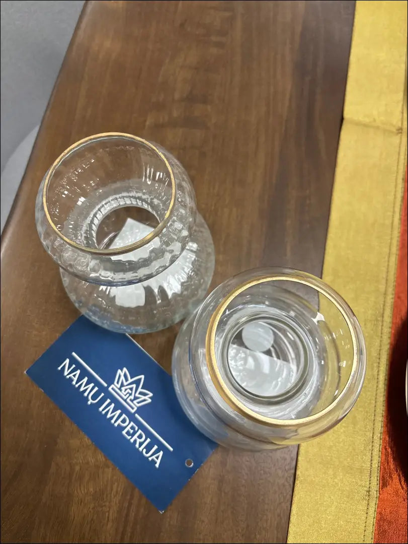 Vazų komplektas (2vnt) DI6263 - €8 Save 70% __label:Pristatymas 1-2 d.d., color-auksine, interjeras, material-stiklas,