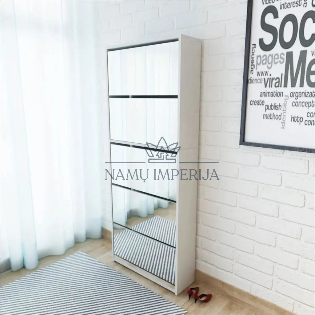 Veidrodinė batų spintelė KI1135 - €94 Save 50% 50-100, __label:Pristatymas 1-2 d.d., batu-lentyna, batu-spintele,