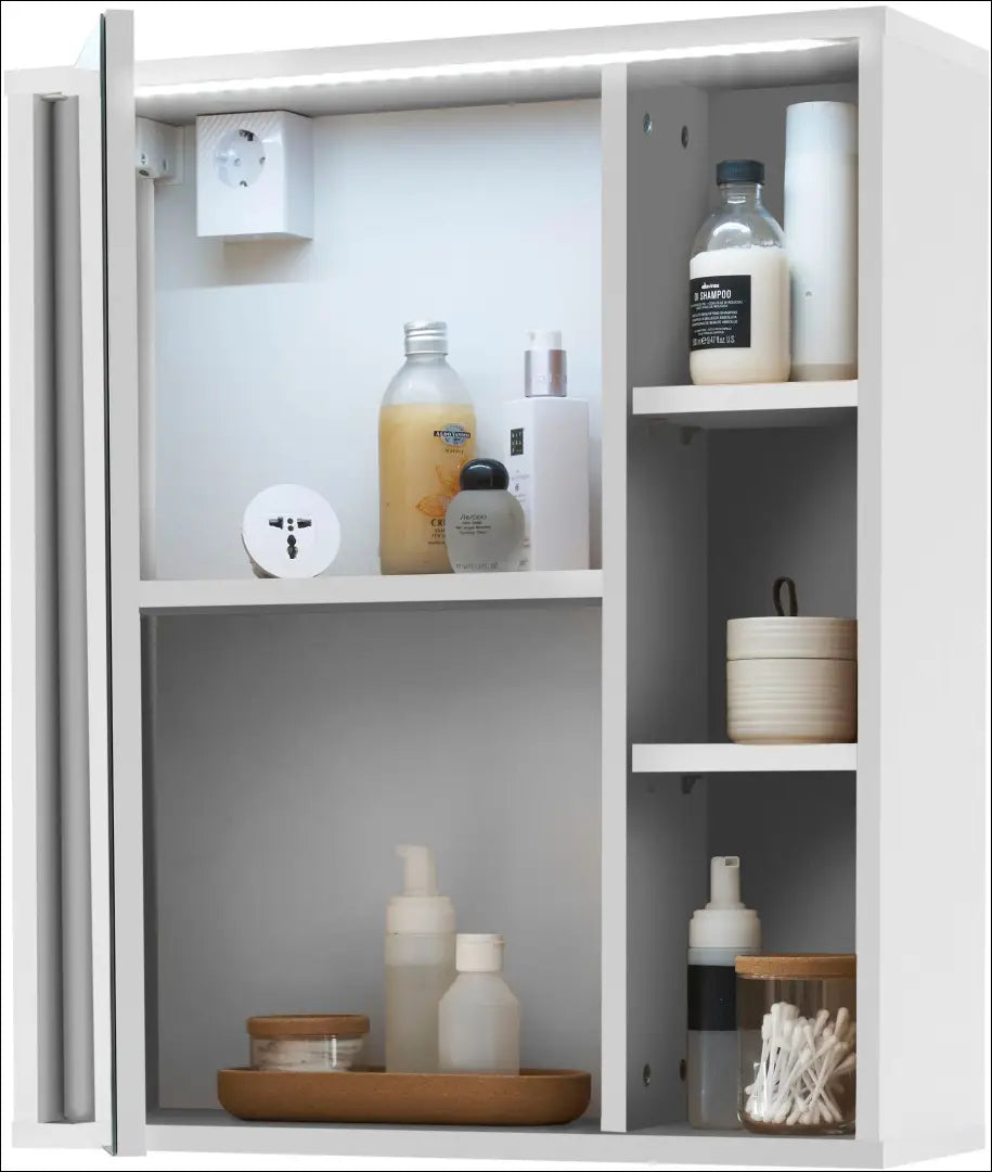 Veidrodinė vonios spintelė su LED apšvietimu KI1552 - €78 Save 50% 50-100, __label:Pristatymas 1-2 d.d., color-balta,