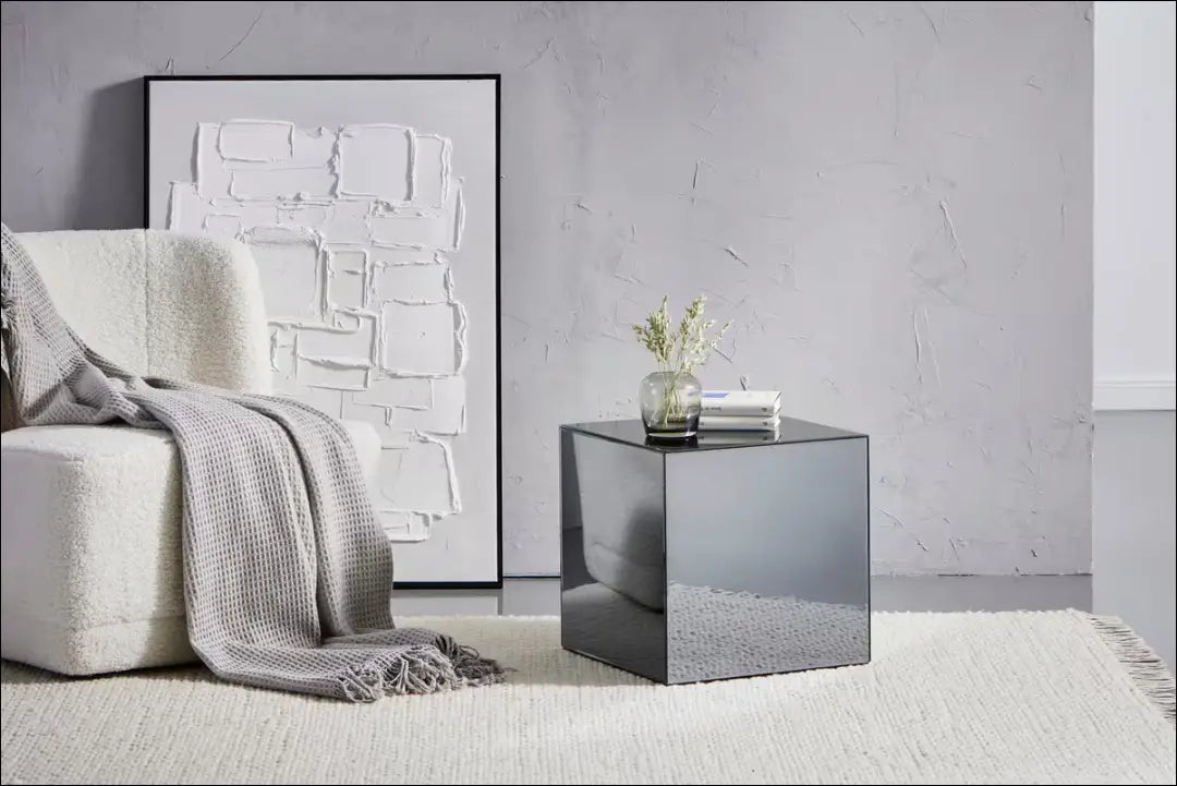 Veidrodinis šoninis staliukas SI2124 - €85 Save 50% 50-100, __label:Pristatymas 1-2 d.d., color-juoda, material-mdf,