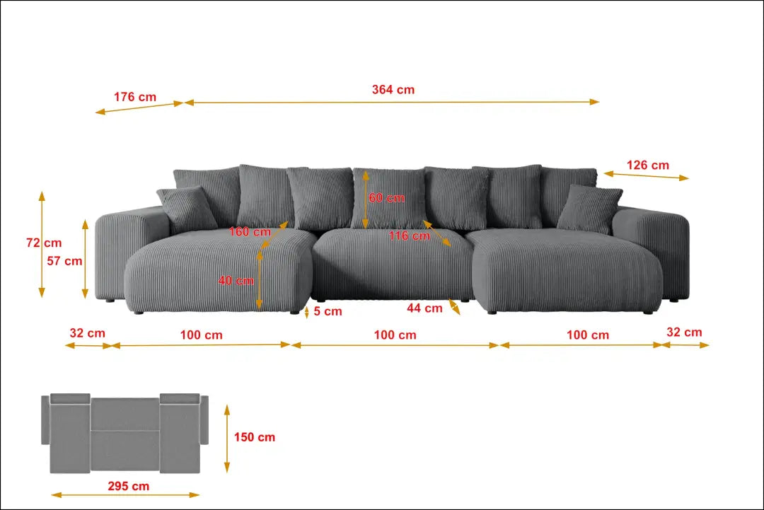 Velvetinė sofa-lova MI963 - €923 Save 30% __label:Pristatymas 1-2 d.d., color-pilka, kampai, material-poliesteris,