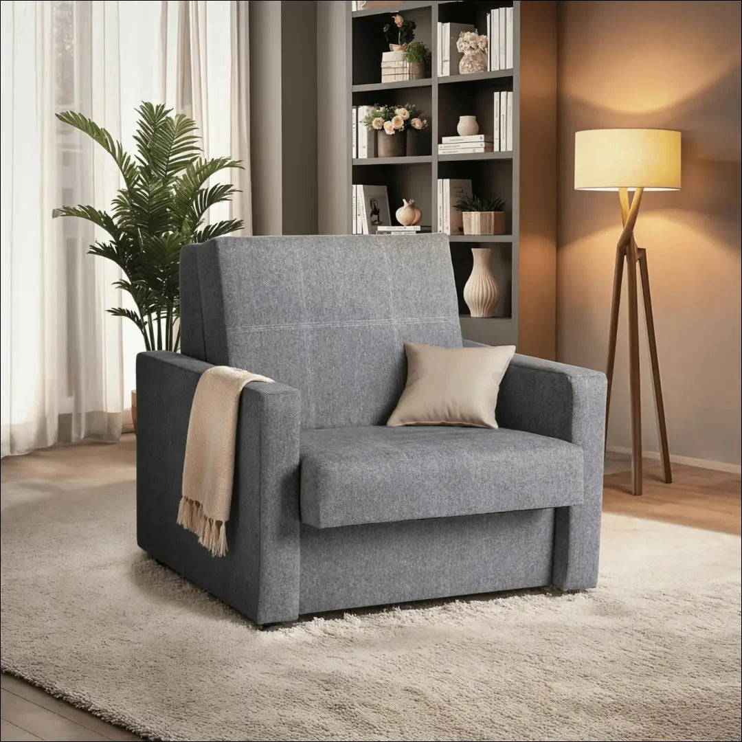 Vienvietis miegamas fotelis su audiniu pilkos spalvos TE534 - €760 Save 15% __label:Pristatymas 5-14 d.d., elite,