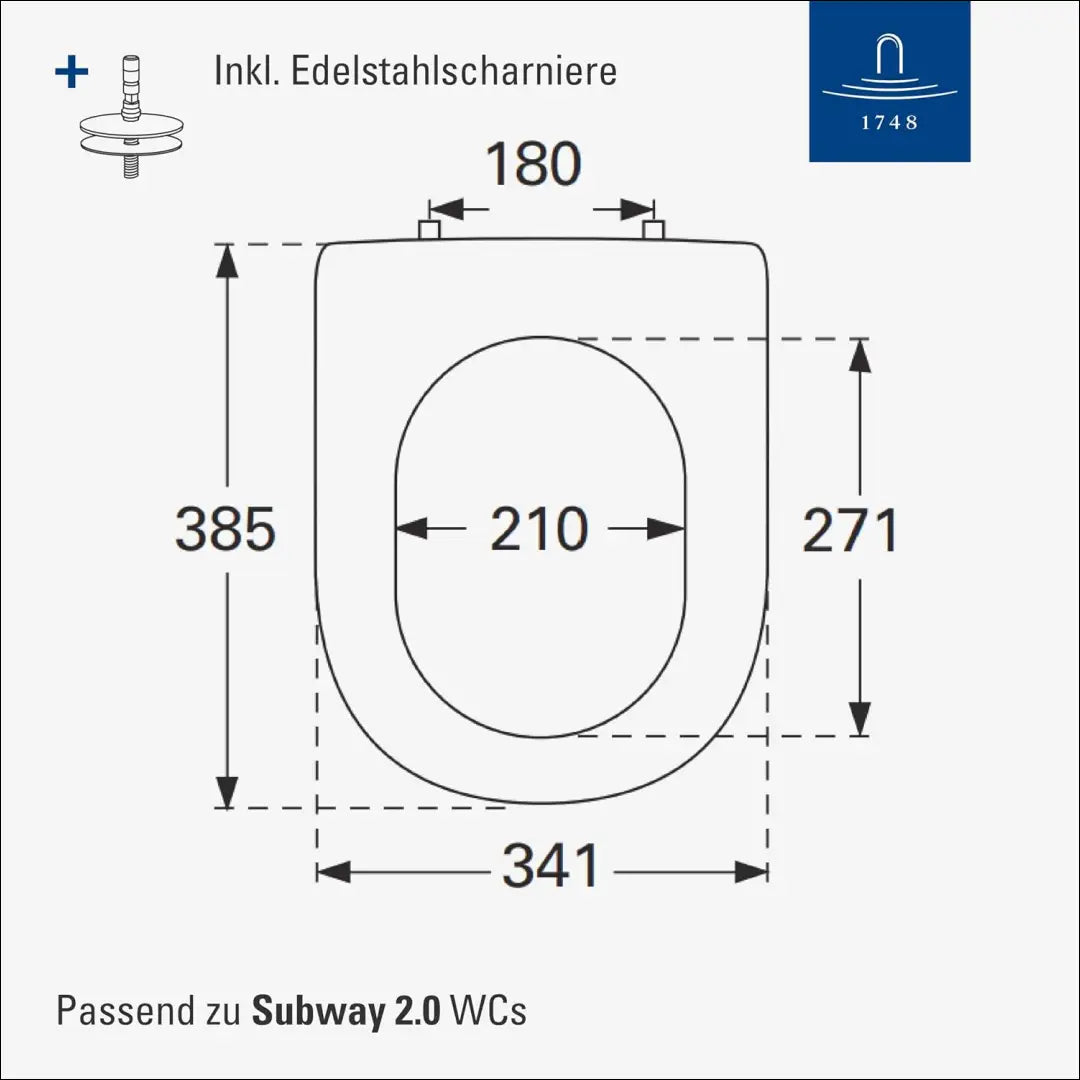 Villeroy&Boch Subway 2.0 klozeto dangtis SP344 - €45 Save 75% 25-50, __label:Pristatymas 1-2 d.d., color-balta,