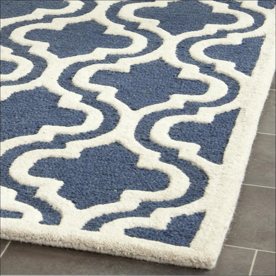 Vilnos kilimas RU1520 - €74 Save 50% 50-100, __label:Pristatymas 1-2 d.d., color-kremas, color-melyna, kilimai 90 cm x