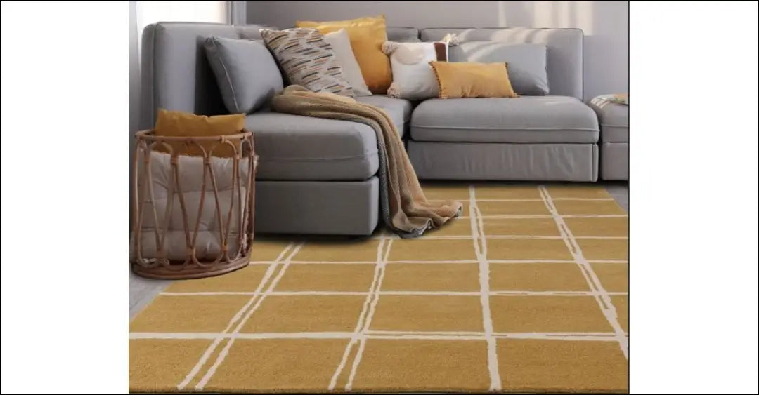 Vilnos kilimėlis RU969 - €45 Save 50% 25-50, __label:Pristatymas 1-2 d.d., color-geltona, kilimai, material-vilna 80 cm