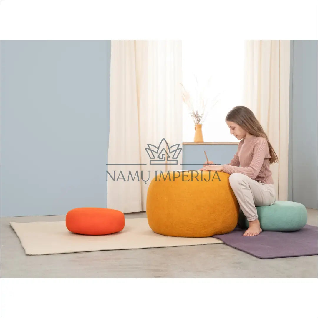 Vilnos pufas MI801 - €93 Save 50% 50-100, __label:Pristatymas 1-2 d.d., color-turkis, material-vilna, minksti €50