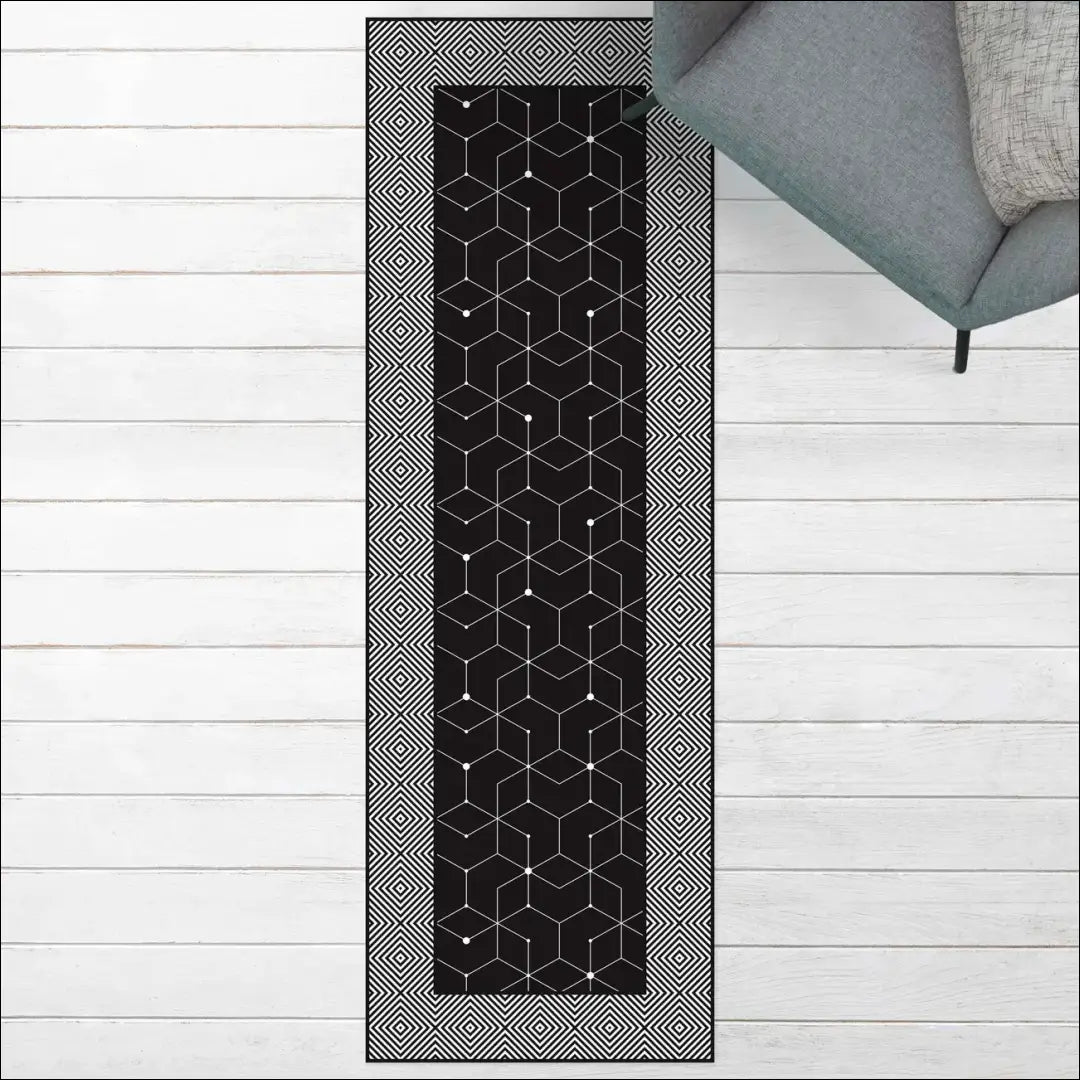 Vinilo kilimas RU1644 - €58 Save 50% 50-100, __label:Pristatymas 1-2 d.d., color-balta, color-juoda, Dydis-60x180 cm 60