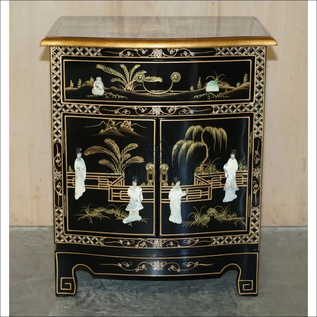 Vintažinis naktinis staliukas GI545 €171 Save 65% 100 200, __label:Pristatymas 1 2 d.d., color auksine, juoda, material