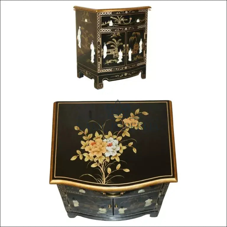 Vintažinis naktinis staliukas GI545 €171 Save 65% 100 200, __label:Pristatymas 1 2 d.d., color auksine, juoda, material