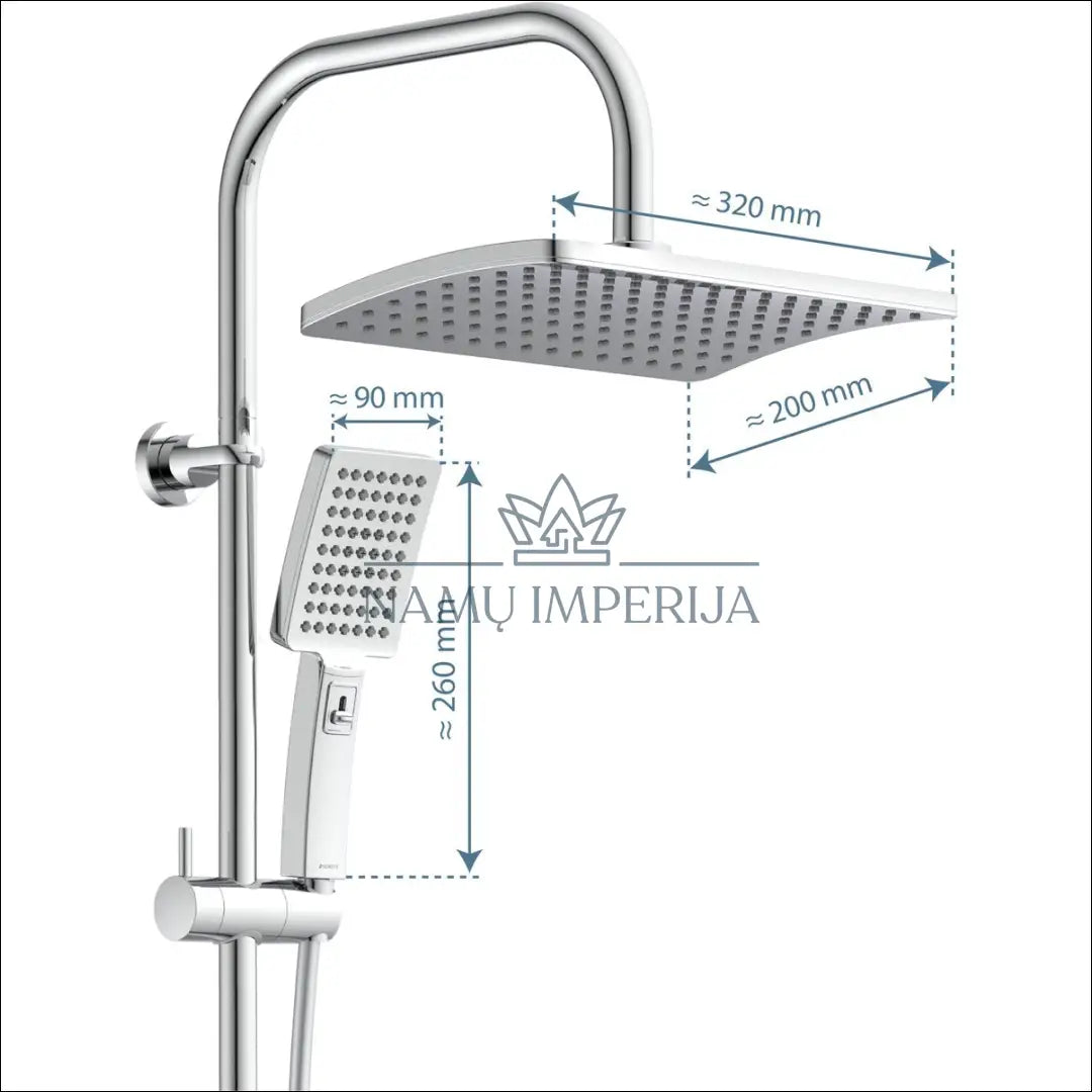 Virštinkinis dušo rinkinys “Schutte” DI10227 - €46 Save 50% 25-50, __label:Pristatymas 1-2 d.d., color-sidabrine,
