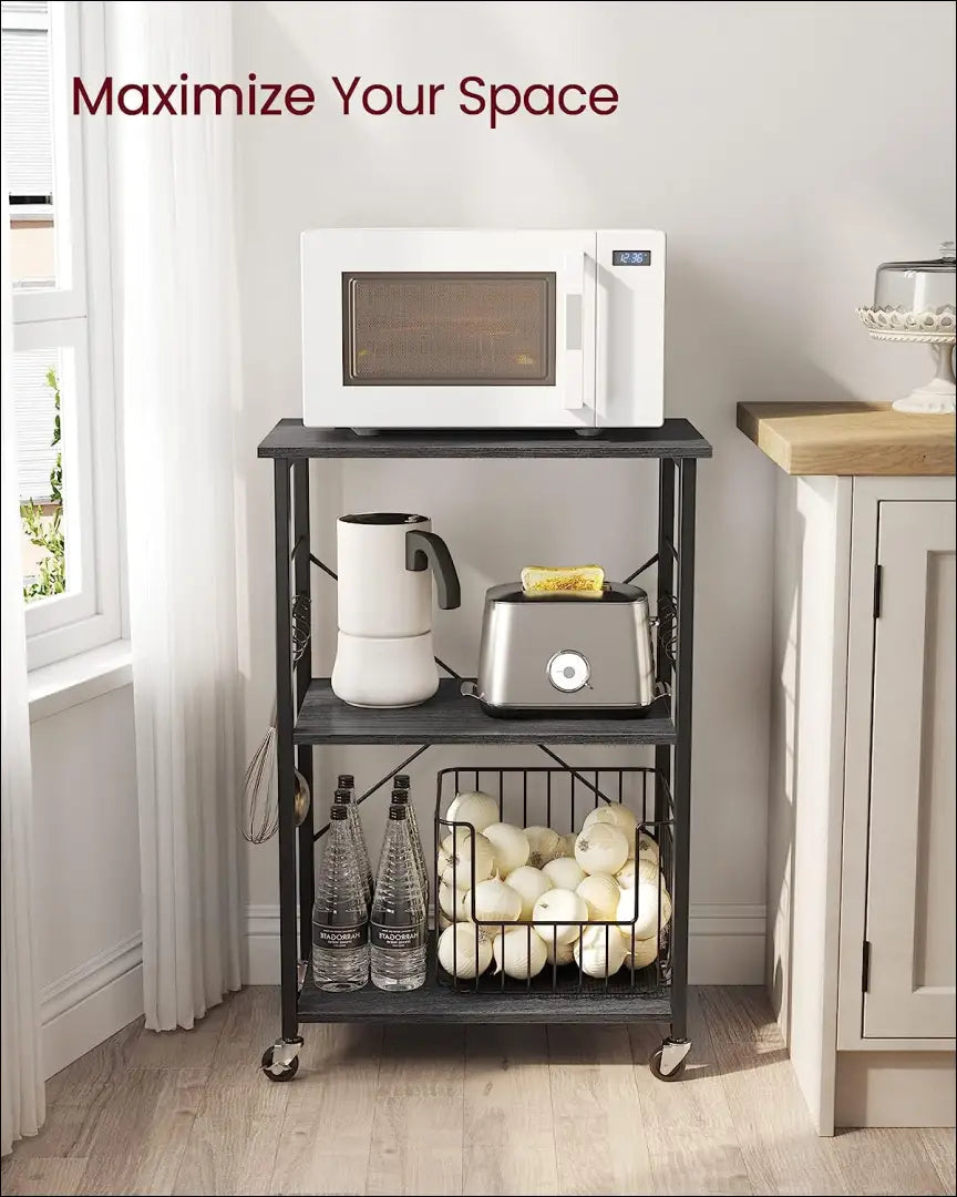Virtuvės lentyna SM633 - €103 Save 40% 100-200, __label:Pristatymas 5-14 d.d., notouch30, song, spalva-juoda 60x40x84cm