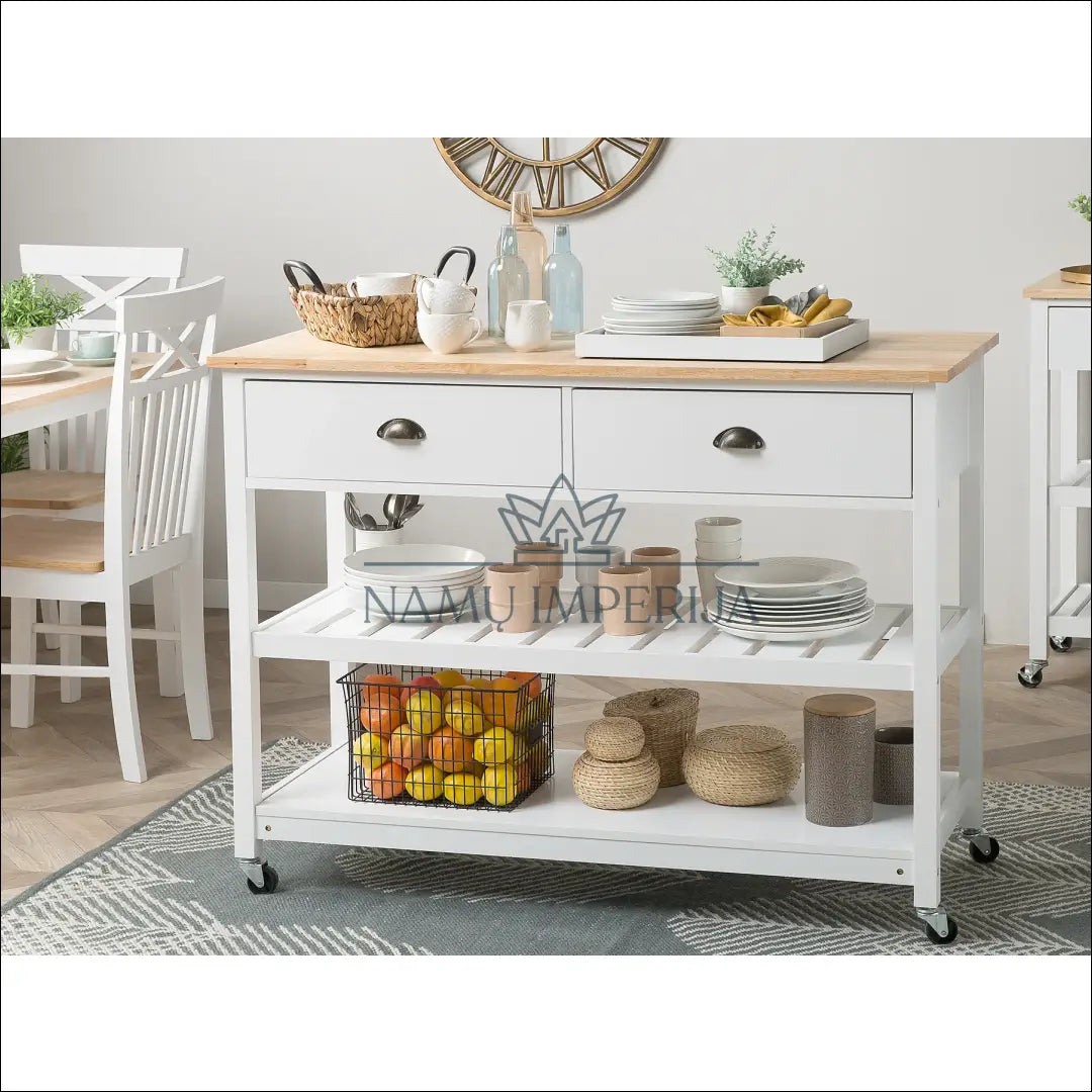 Virtuvės vežimėlis KI1405 - €134 Save 50% 100-200, __label:Pristatymas 1-2 d.d., color-balta, color-ruda, kita €100