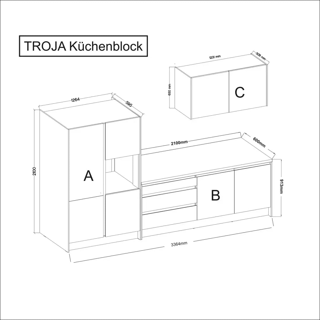 Virtuvinis komplektas (2 dalys) KI1392 - €275 __label:Pristatymas 1-2 d.d., color-pilka, color-ruda, material-mediena,