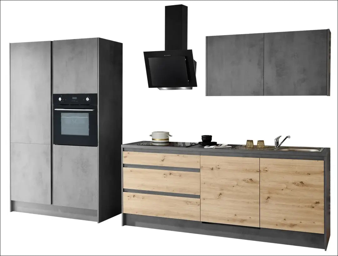 Virtuvinis komplektas (2 dalys) KI1392 - €275 __label:Pristatymas 1-2 d.d., color-pilka, color-ruda, material-mediena,