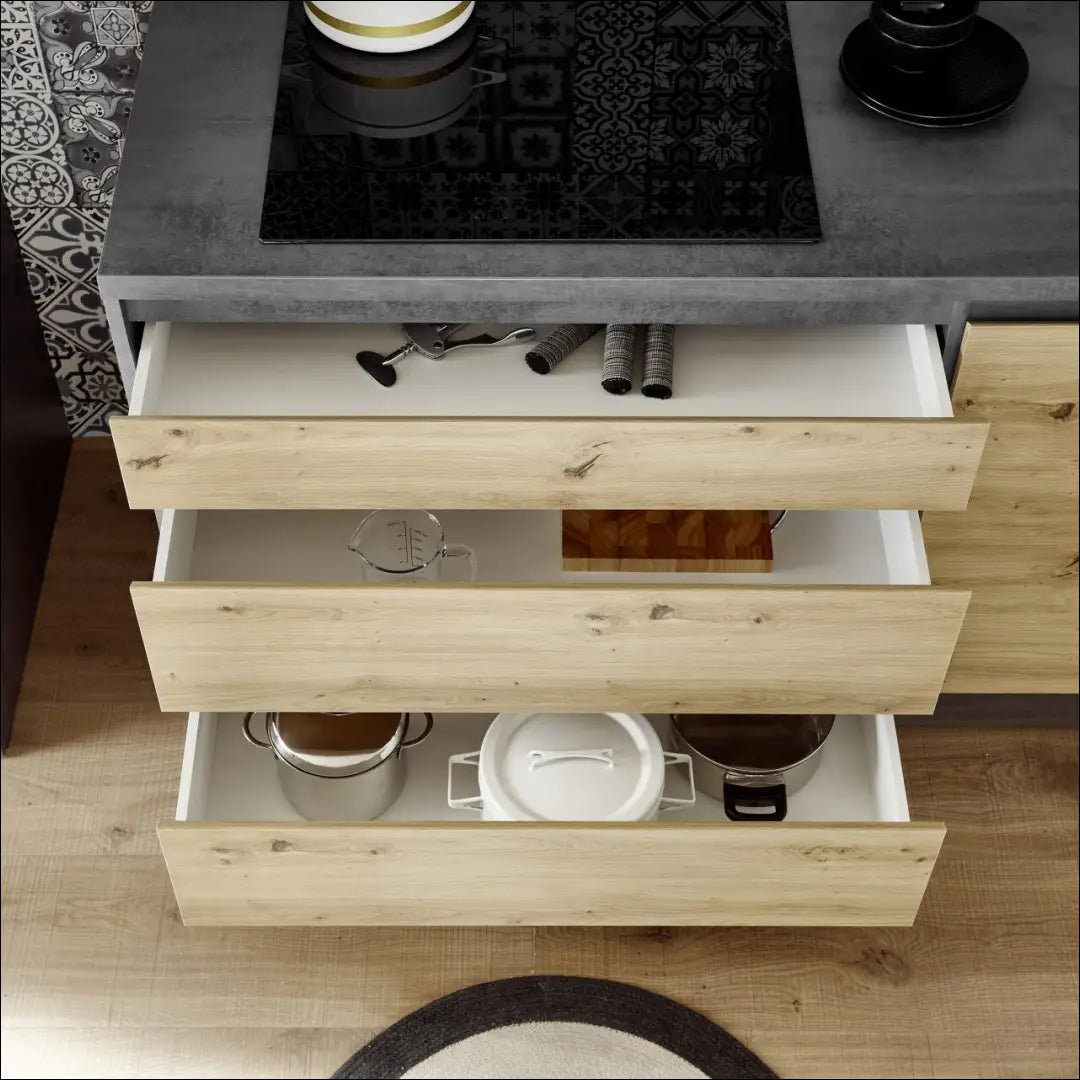 Virtuvinis komplektas (2 dalys) KI1392 - €275 __label:Pristatymas 1-2 d.d., color-pilka, color-ruda, material-mediena,