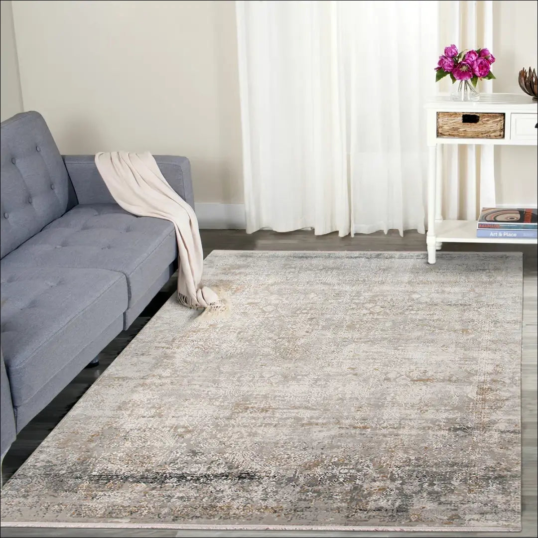 Viskozės kilimas RU1485 - €115 Save 50% 100-200, __label:Pristatymas 1-2 d.d., color-pilka, color-smelio,