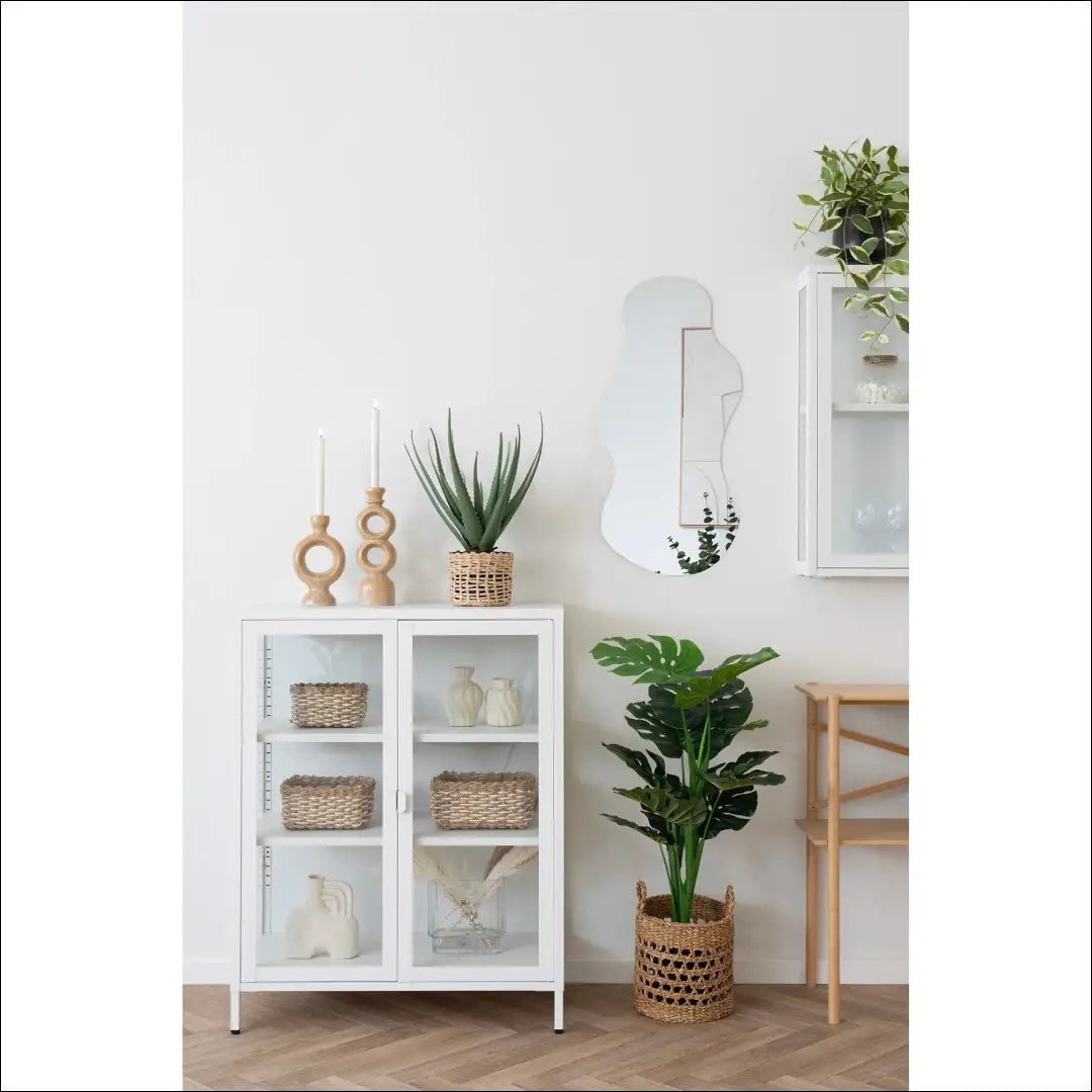 Vitrina 2 stiklinės durys plienas balta 80x40x101 cm RD486 - €244 Save 15% __label:Pristatymas 5-14 d.d., Balta,