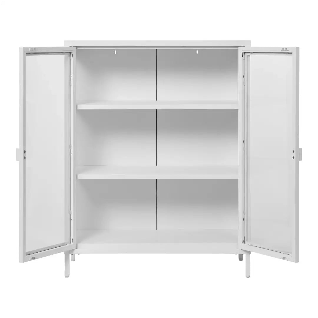 Vitrina 2 stiklinės durys plienas balta 80x40x101 cm RD486 - €244 Save 15% __label:Pristatymas 5-14 d.d., Balta,