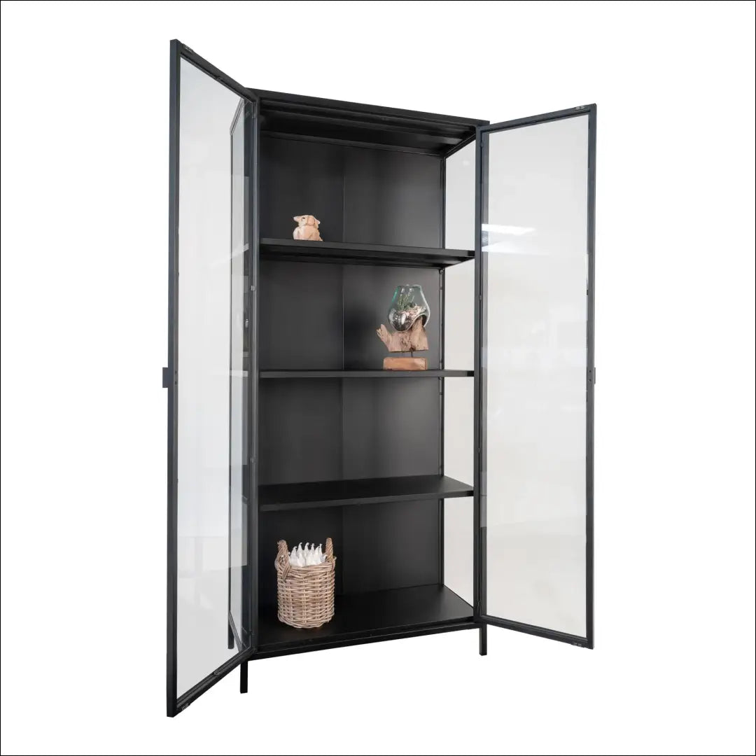 Vitrina 2 stiklinės durys plienas juoda 80x35x175 cm RD480 - €520 Save 15% __label:Pristatymas 5-14 d.d., Display